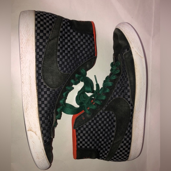 Nike Blazer Mid Woven Black Green Orange Shoes Mens Size 10  Authentic - Picture 4 of 13